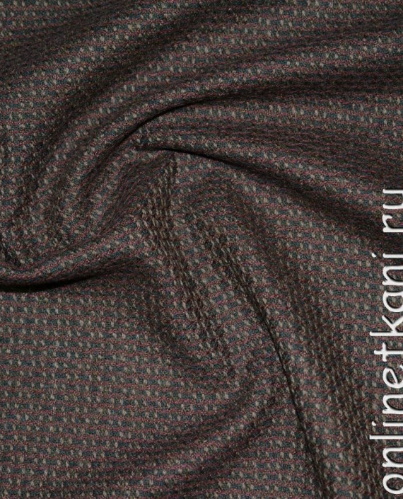 Ткань Шерсть Костюмная "Джулиано" 071 цвет коричневый абстрактный картинка 1