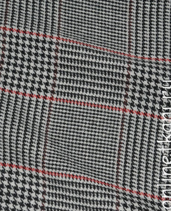 Ткань Шерсть Костюмная "Делфина" 150 цвет серый в клетку картинка 5