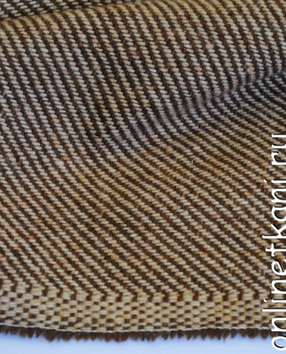 Ткань шерсть "Осенний Уют" 0202003 цвет бежевый в полоску картинка