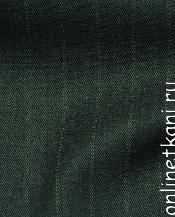 Ткань Шерсть 243 цвет зеленый в полоску картинка