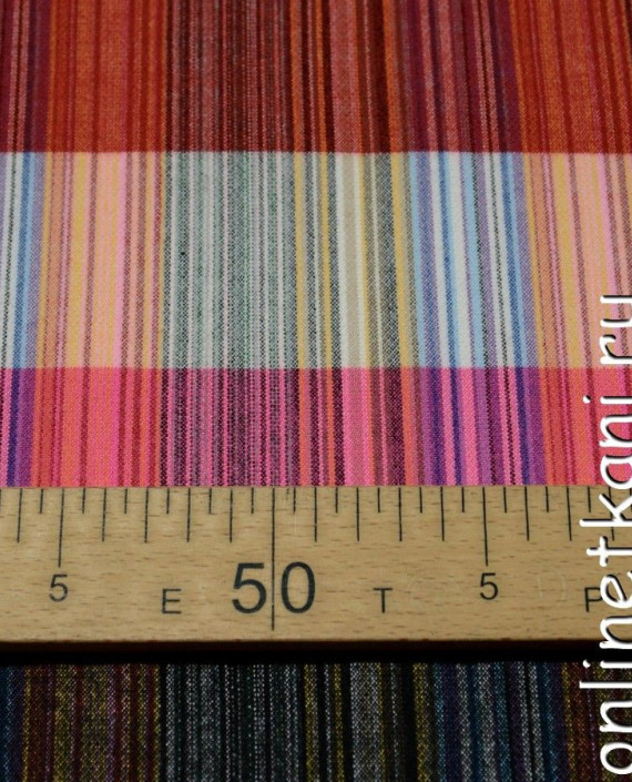 Ткань Шерсть "Яркая осень" 299 цвет разноцветный в полоску картинка 1