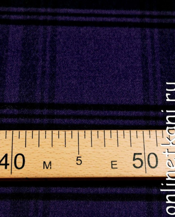 Ткань Шерсть 310 цвет фиолетовый в клетку картинка 2