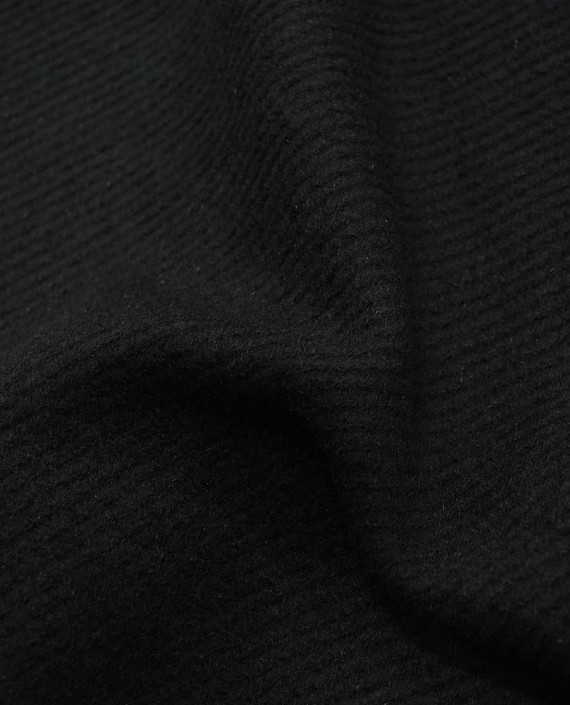 Шерсть Пальтовая 2490 цвет черный геометрический картинка