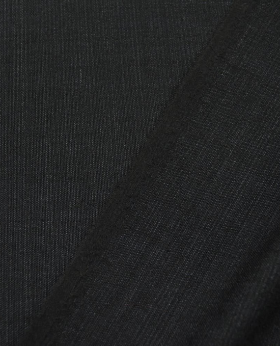 Шерсть костюмная 2526 цвет черный полоска картинка 2
