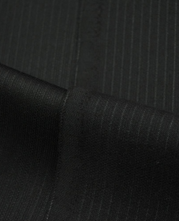 Шерсть костюмная 2528 цвет черный полоска картинка