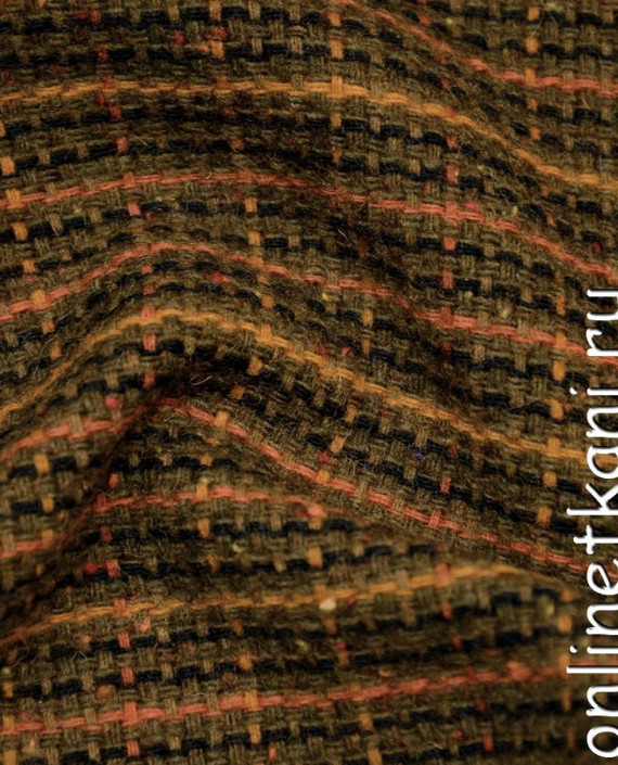 Ткань Костюмная 407 цвет коричневый в клетку картинка 1