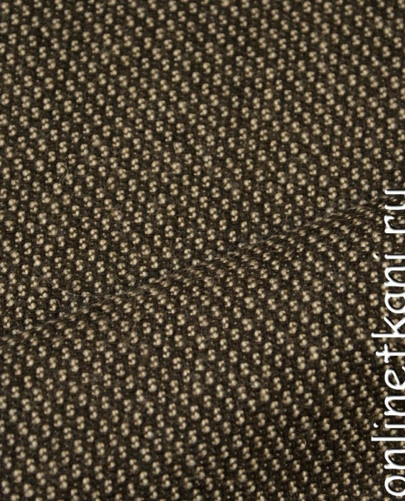 Ткань Костюмная 450 цвет коричневый в горошек картинка