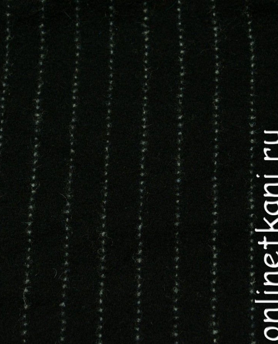 Ткань Шерсть Пальтовая "Валь Рендена" 572 цвет черный в полоску картинка