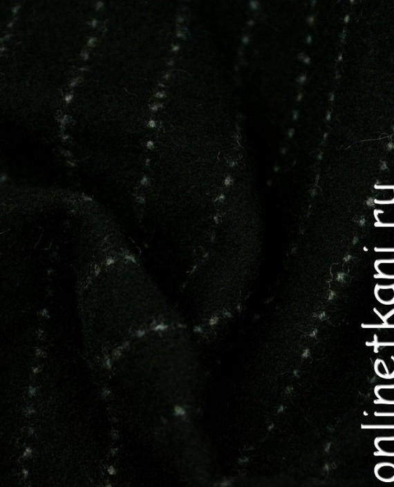 Ткань Шерсть Пальтовая "Валь Рендена" 572 цвет черный в полоску картинка 2