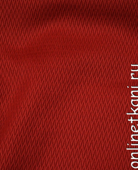 Ткань Шерсть Пальтовая 576 цвет красный геометрический картинка
