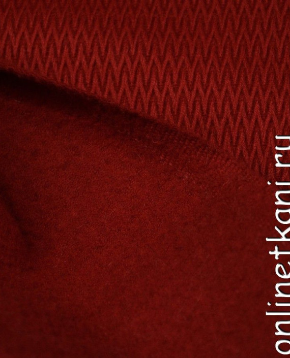Ткань Шерсть Пальтовая 576 цвет красный геометрический картинка 1