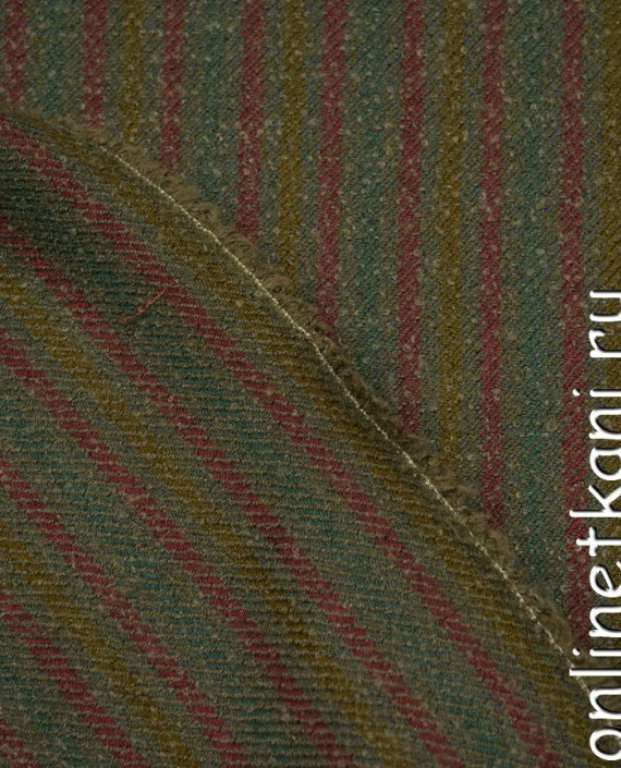 Ткань Шерсть Костюмная 635 цвет разноцветный в полоску картинка 2