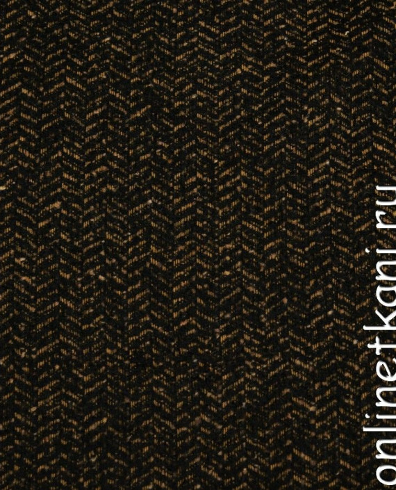Ткань Шерсть Пальтовая 630 цвет коричневый геометрический картинка