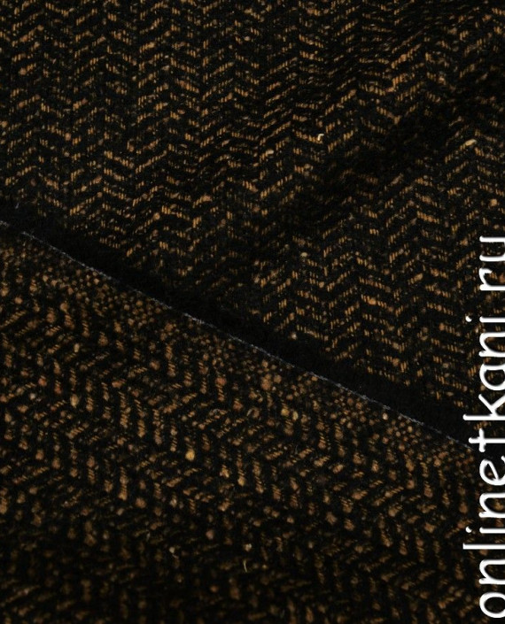 Ткань Шерсть Пальтовая 630 цвет коричневый геометрический картинка 1