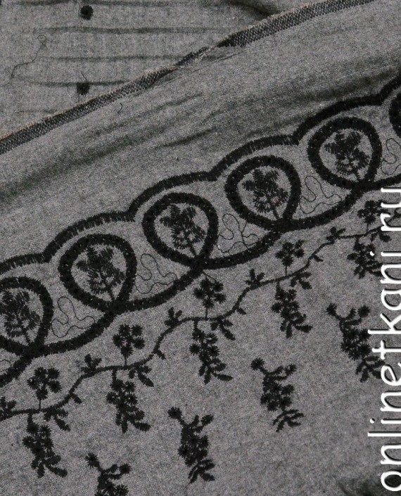 Ткань Шерсть Костюмная 651 цвет серый абстрактный картинка 2