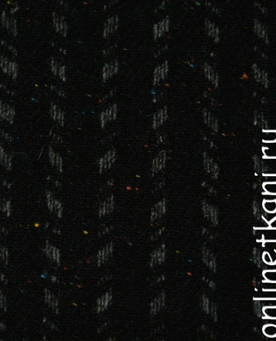 Ткань Шерсть Костюмная 659 цвет черный геометрический картинка