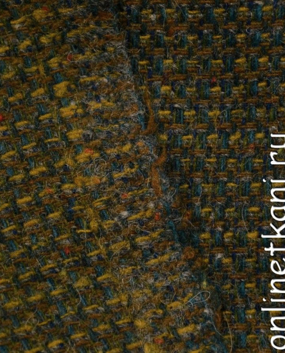 Ткань Шерсть Костюмная 661 цвет коричневый в клетку картинка 2