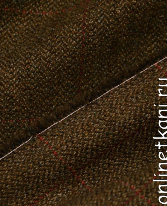 Ткань Шерсть Костюмная 662 цвет коричневый картинка 2