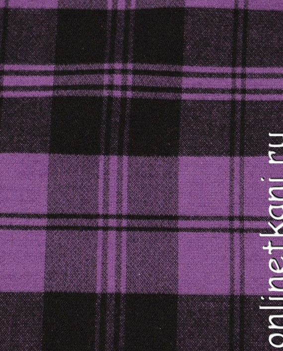 Ткань Шерсть Пальтовая 686 цвет фиолетовый гусиная лапка картинка