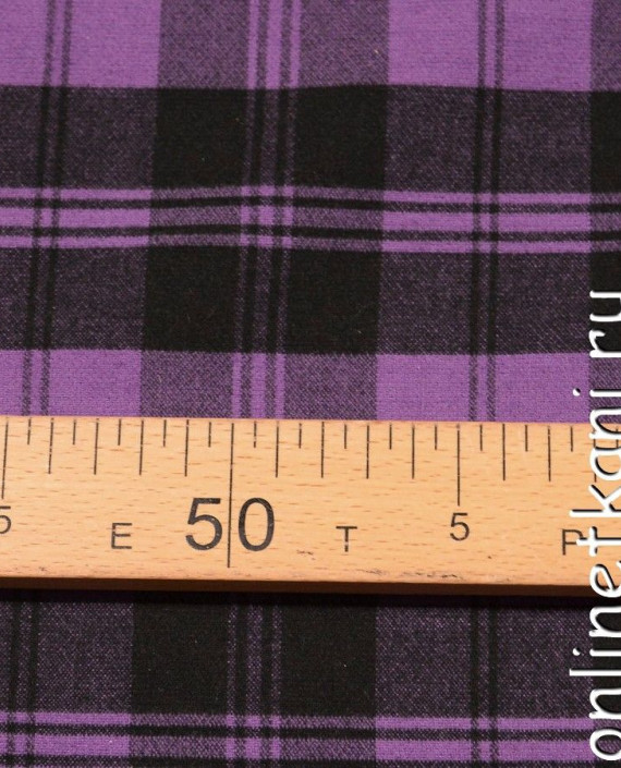 Ткань Шерсть Пальтовая 686 цвет фиолетовый гусиная лапка картинка 1