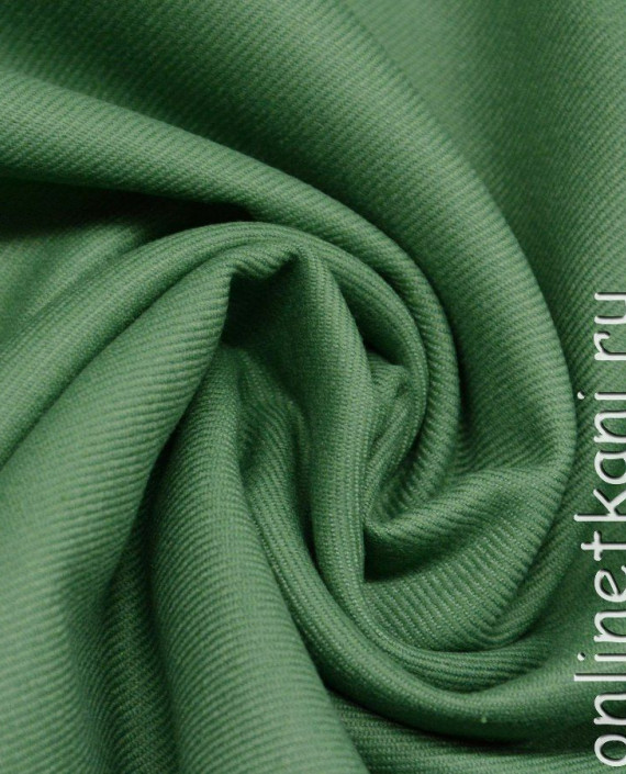 Ткань Шерсть Костюмная 721 цвет зеленый картинка 1