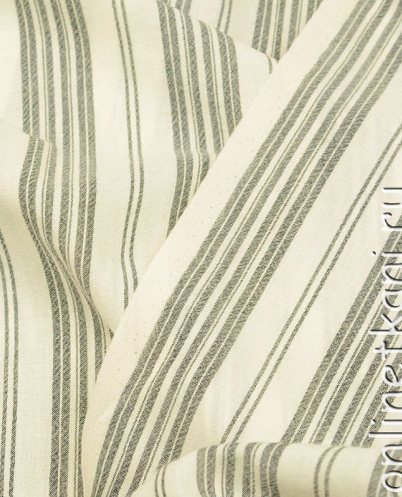Ткань Шерсть Костюмная 745 цвет айвори в полоску картинка 1