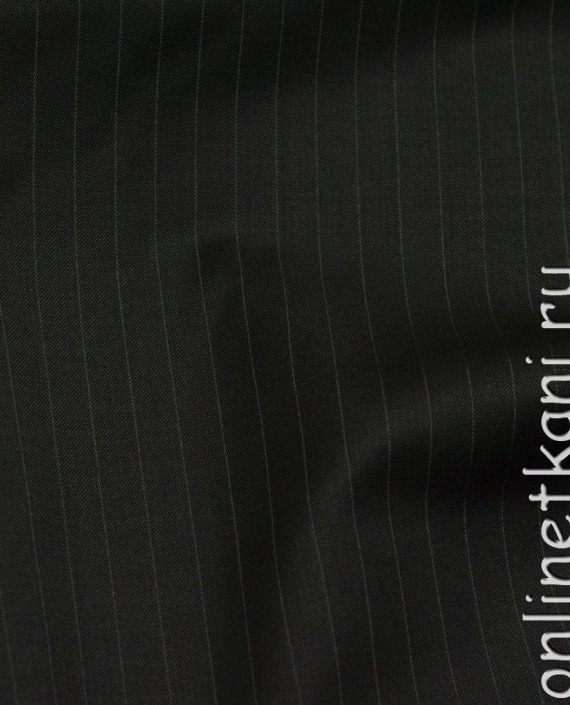 Ткань Шерсть Костюмная 756 цвет черный в полоску картинка