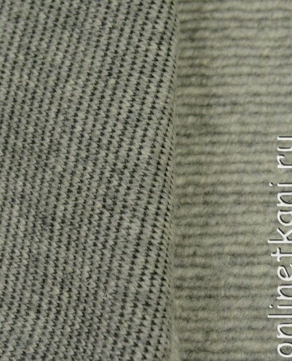 Ткань Шерсть Пальтовая 784 цвет серый в полоску картинка 2