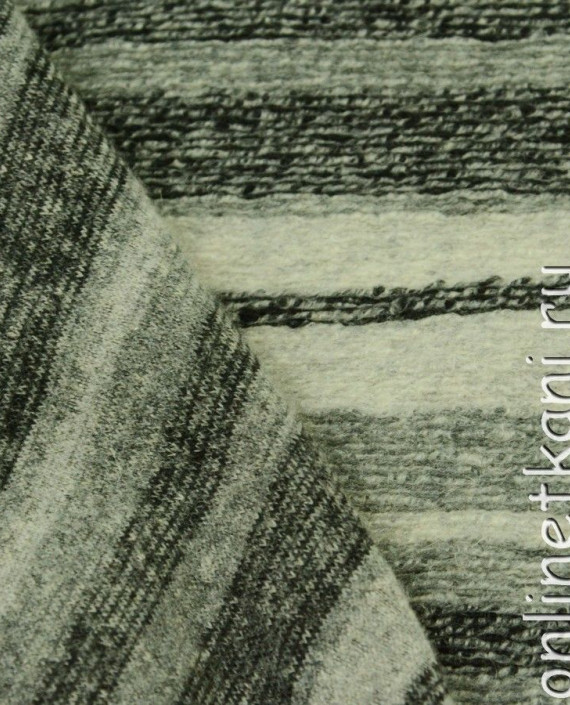 Ткань Шерсть Пальтовая 793 цвет серый в полоску картинка 1