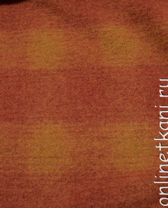 Ткань Шерсть Пальтовая 806 цвет оранжевый в клетку картинка