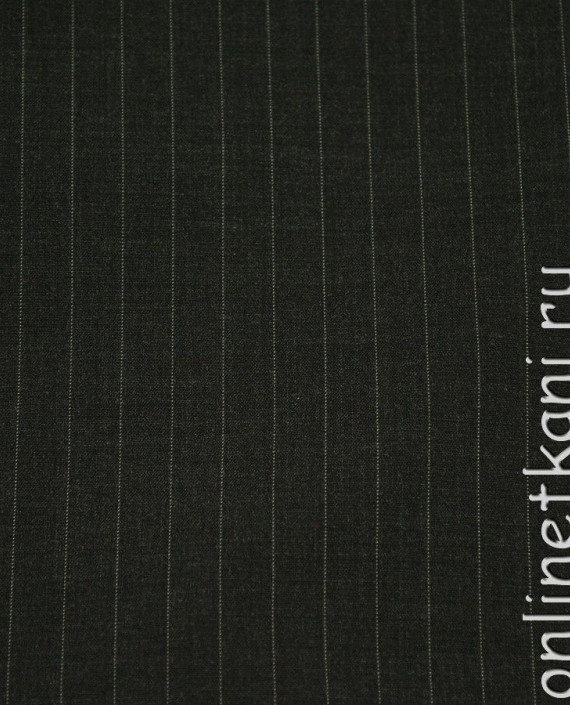 Ткань Шерсть Костюмная 840 цвет черный в полоску картинка