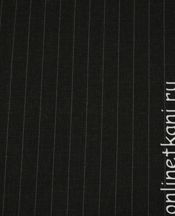 Ткань Шерсть Костюмная 849 цвет черный в полоску картинка