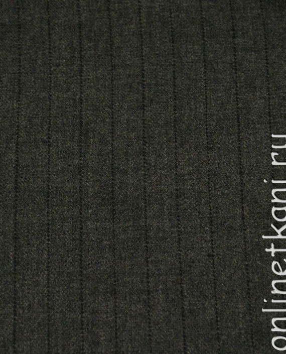 Ткань Шерсть Костюмная 887 цвет серый в полоску картинка