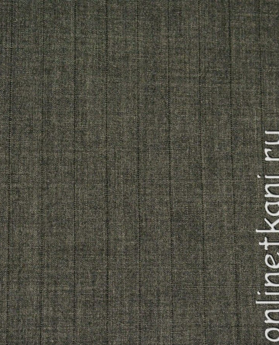 Ткань Шерсть Костюмная 902 цвет серый в полоску картинка