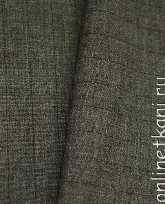 Ткань Шерсть Костюмная 902 цвет серый в полоску картинка 1