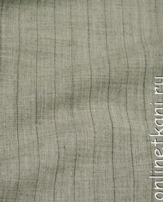 Ткань Шерсть Костюмная 907 цвет серый в полоску картинка