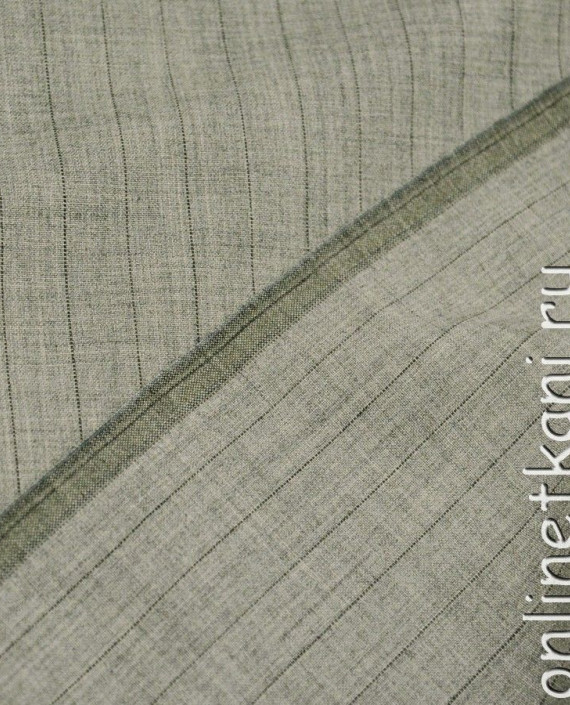 Ткань Шерсть Костюмная 907 цвет серый в полоску картинка 2