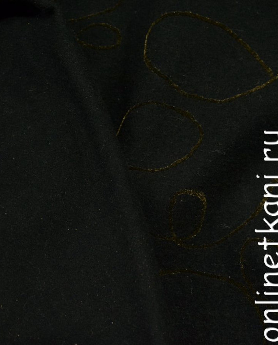 Ткань Пальтовая 971 цвет черный абстрактный картинка 2