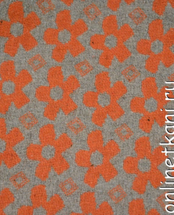 Ткань Костюмно-пальтовая 974 цвет серый цветочный картинка
