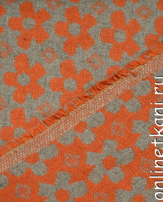 Ткань Костюмно-пальтовая 974 цвет серый цветочный картинка 1