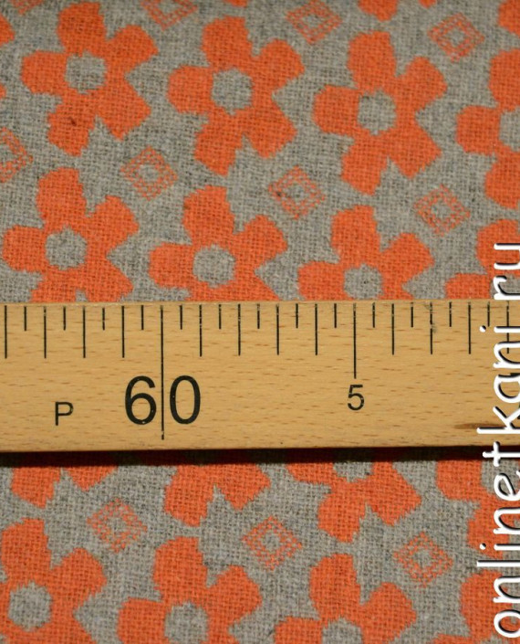 Последний отрез-1.4м Ткань Костюмно-пальтовая  1974 цвет серый цветочный картинка 1