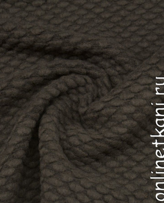 Ткань Шерсть Пальтовая 1238 цвет коричневый геометрический картинка