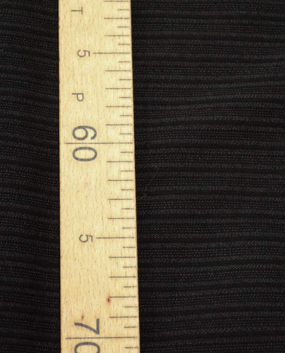 Ткань Шерсть Костюмная 1320 цвет черный в полоску картинка 2