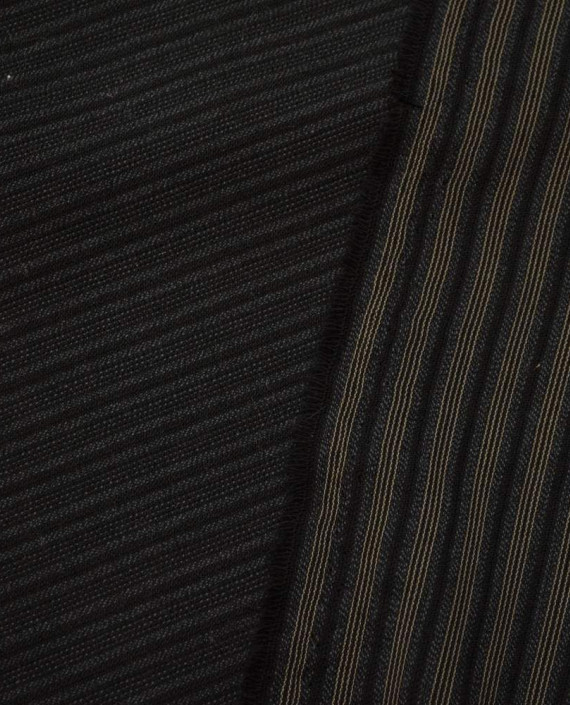 Ткань Шерсть Костюмная 1320 цвет черный в полоску картинка 1