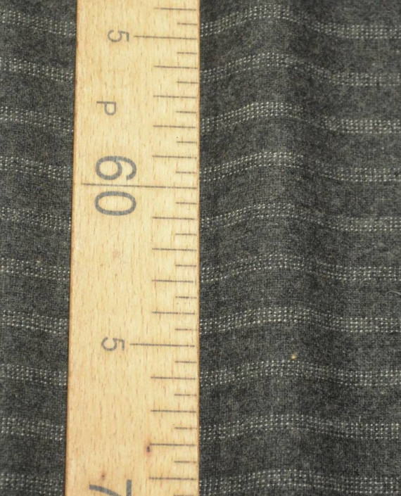 Ткань Шерсть Костюмная 1343 цвет серый в полоску картинка 2
