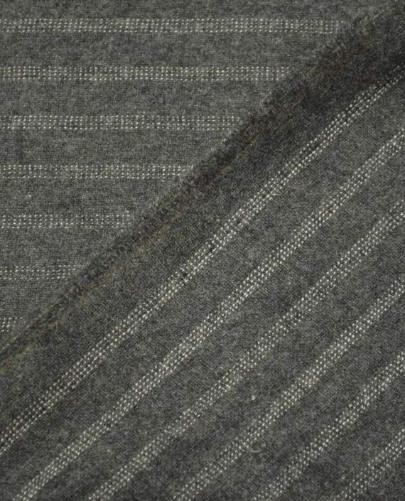 Ткань Шерсть Костюмная 1343 цвет серый в полоску картинка 1