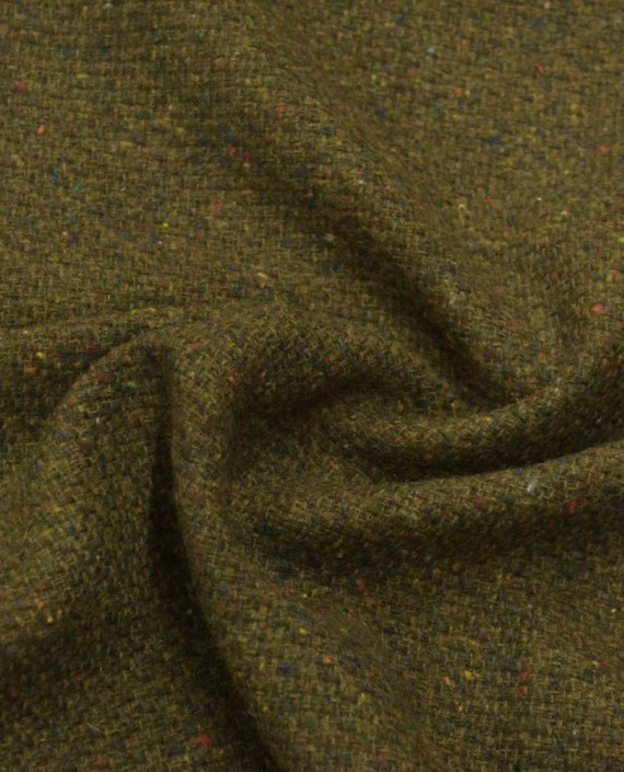 Ткань Шерсть Пальтовая 1358 цвет хаки меланж картинка