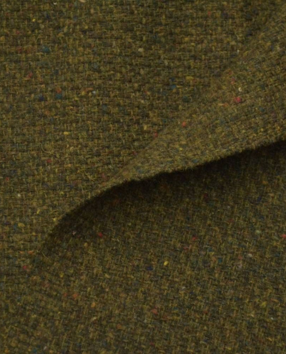 Ткань Шерсть Пальтовая 1358 цвет хаки меланж картинка 1
