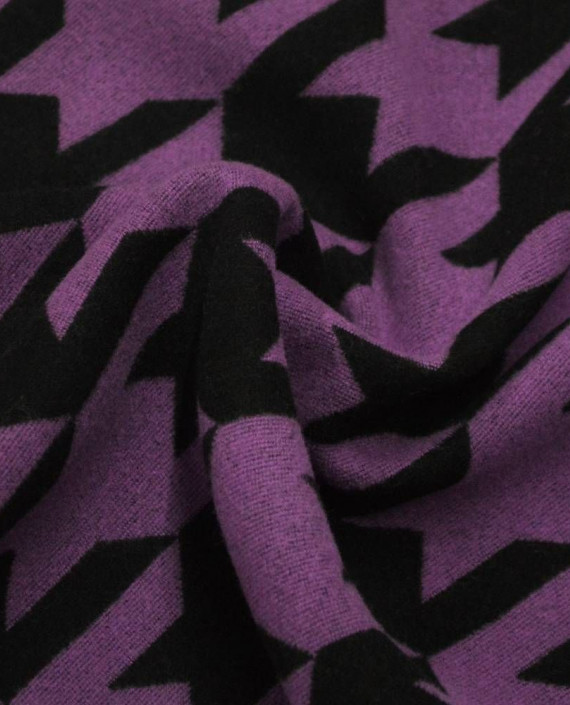 Ткань Шерсть Пальтовая 1363 цвет фиолетовый гусиная лапка картинка