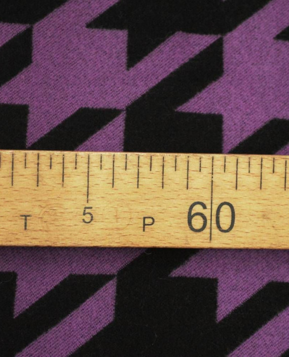 Ткань Шерсть Пальтовая 1363 цвет фиолетовый гусиная лапка картинка 1